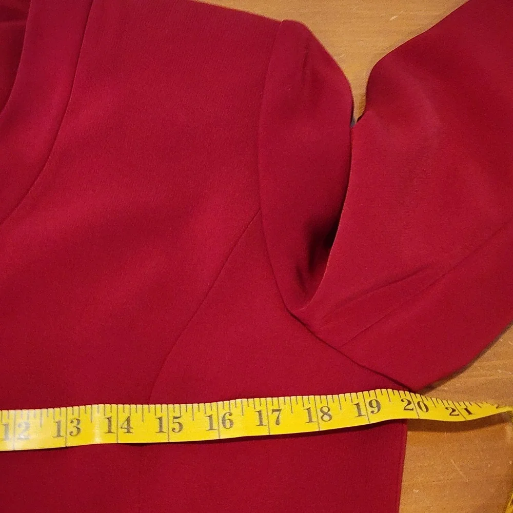 Kasper ASL 2pc Blazer + Skirt Suit Set Womens 10P Red Business Career Officecore